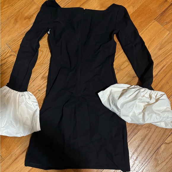 STAUD Black Dress with White Sleeve XS - Picture 2 of 3